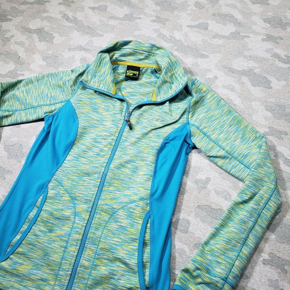 Koppen Top Womens Small Blue Long Sleeve Mock Neck